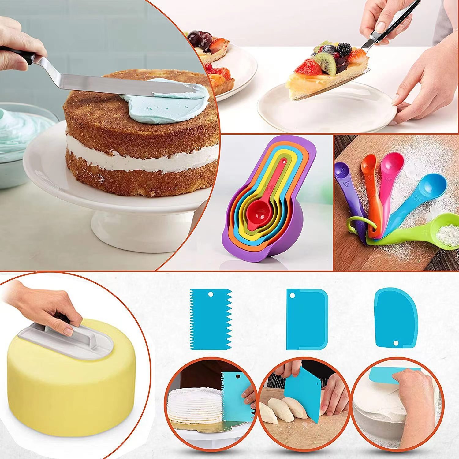 Hot cake pan Cream scraper spatula DIY baking tools 700 cake turntable set