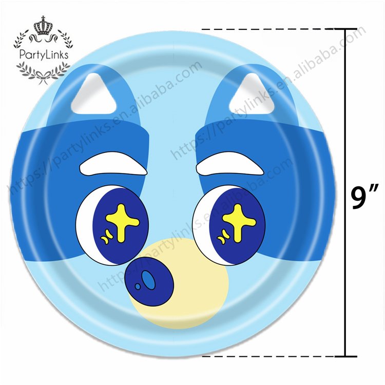Hot Cartoon Blue family Dog Birthday Party Supply Disposable Banner Cake Topper Hanging Flag Balloons Set Birthday Decorations