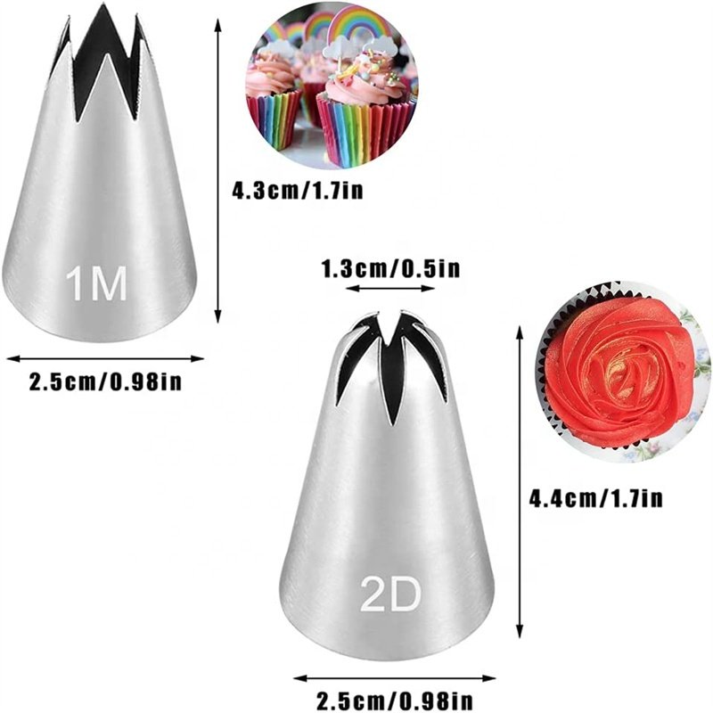 5PCS 1M 2D 2A 1A 4B Nozzles Cake Tools Sets Pastry tip cake decorating supplies piping tips tools