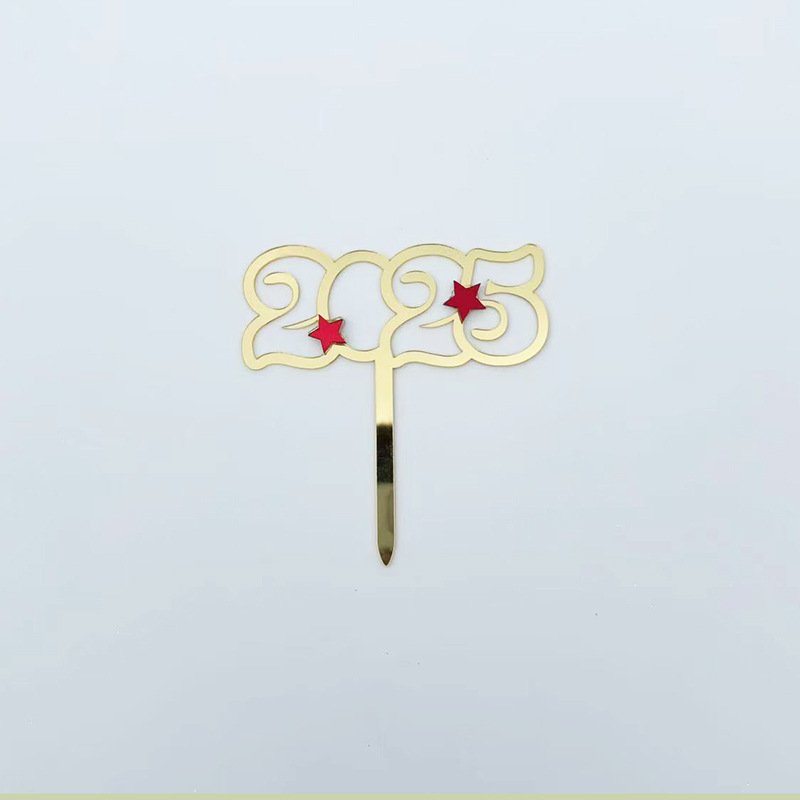 2025 Acrylic cake decoration for christmas and new year party cake placards cake toppers wholesale