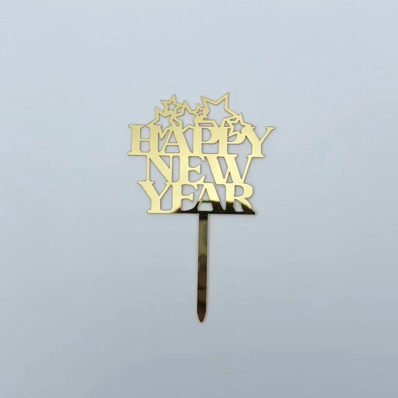 2025 Acrylic cake decoration for christmas and new year party cake placards cake toppers wholesale