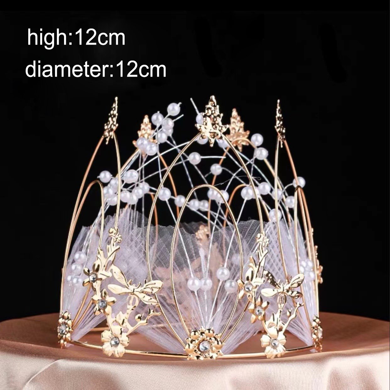 cake decorating supplies metal crown cake topper for wedding party cake decoration bouquet accessories