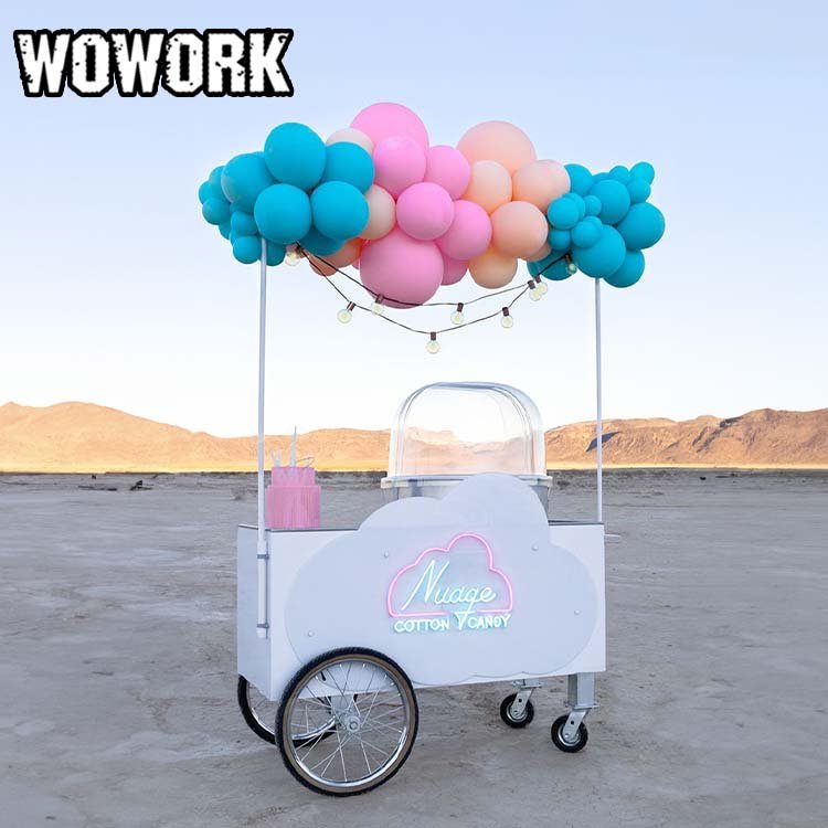 2024 WOWORK wholesale marriage outdoor backdrop party supplies iron metal flower candy cart for wedding birthday event decor