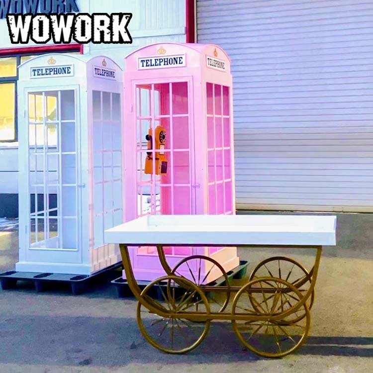2024 WOWORK wholesale marriage outdoor backdrop party supplies iron metal flower candy cart for wedding birthday event decor
