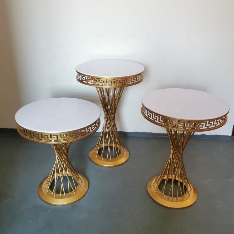 Wedding dessert table Wedding hotel party disassembly golden cake table decoration flower stand wedding decoration props