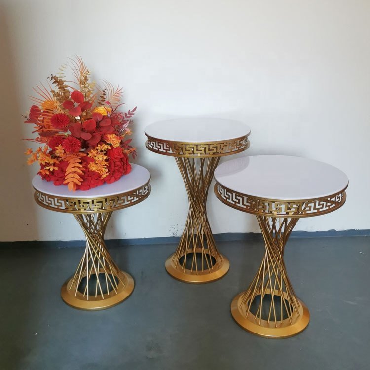 Wedding dessert table Wedding hotel party disassembly golden cake table decoration flower stand wedding decoration props