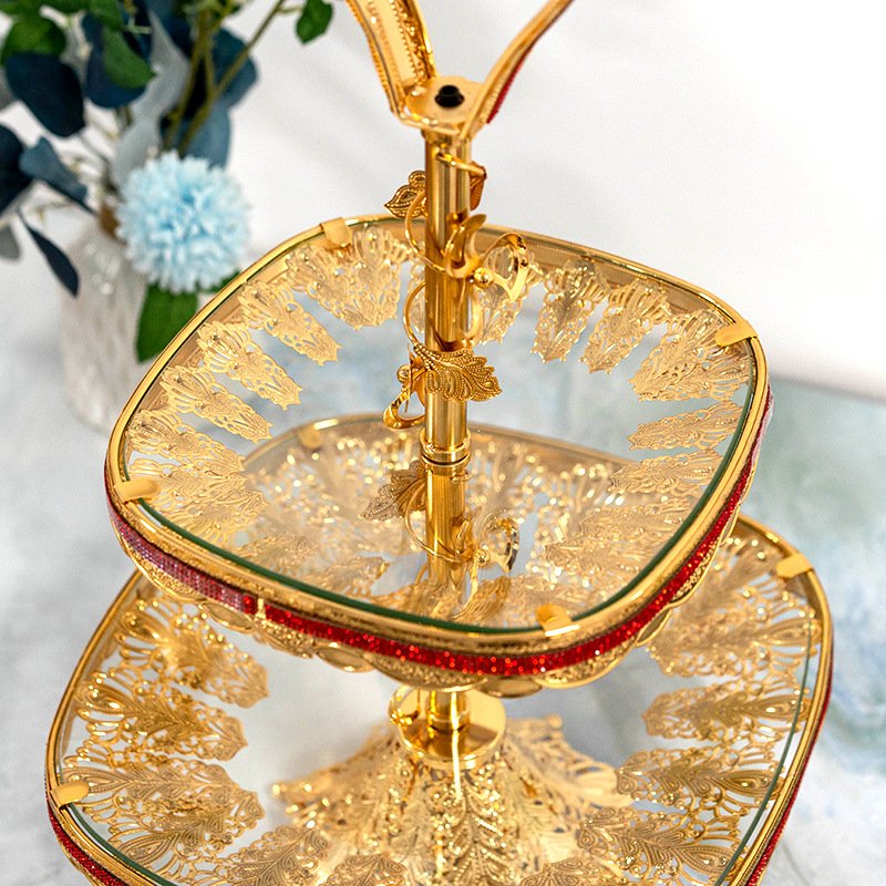Metal Cake Display Stand, Gold Fondant Cake Cupcake Dessert Fruit Stand Pedestal, Wedding Birthday Baking Party Supplies