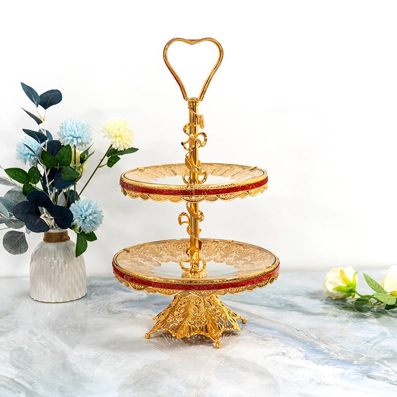 Metal Cake Display Stand, Gold Fondant Cake Cupcake Dessert Fruit Stand Pedestal, Wedding Birthday Baking Party Supplies