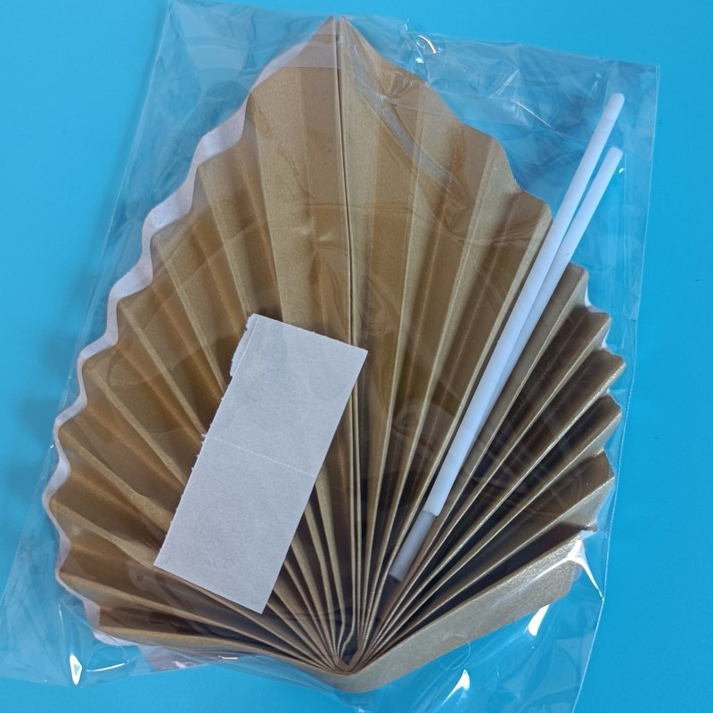 2pcs/bag Factory Customized Color Black Royal Blue Wine Color Paper Folding Fan Cake Topper Palm Leaf Leaf Cake Decoration