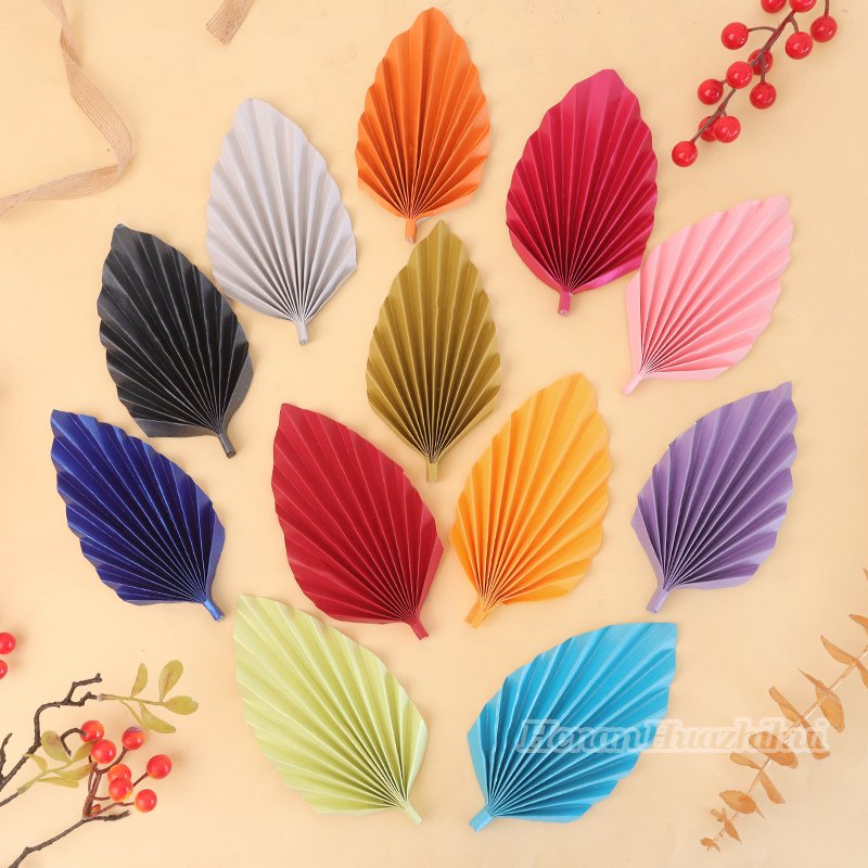 New Arrivals Glitter Paper Fan Gold Palm Leaves 2pcs/bag Cake Topper Cake Accessories Christmas Valentines Decorations