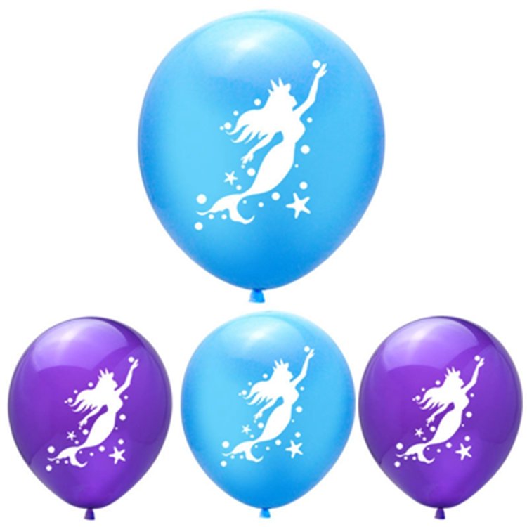 Mermaid Birthday Party Decoration Set Ocean Theme Birthday Pull Flag Cake Top Hat Balloon Kids Party Decoration Supplies X4060