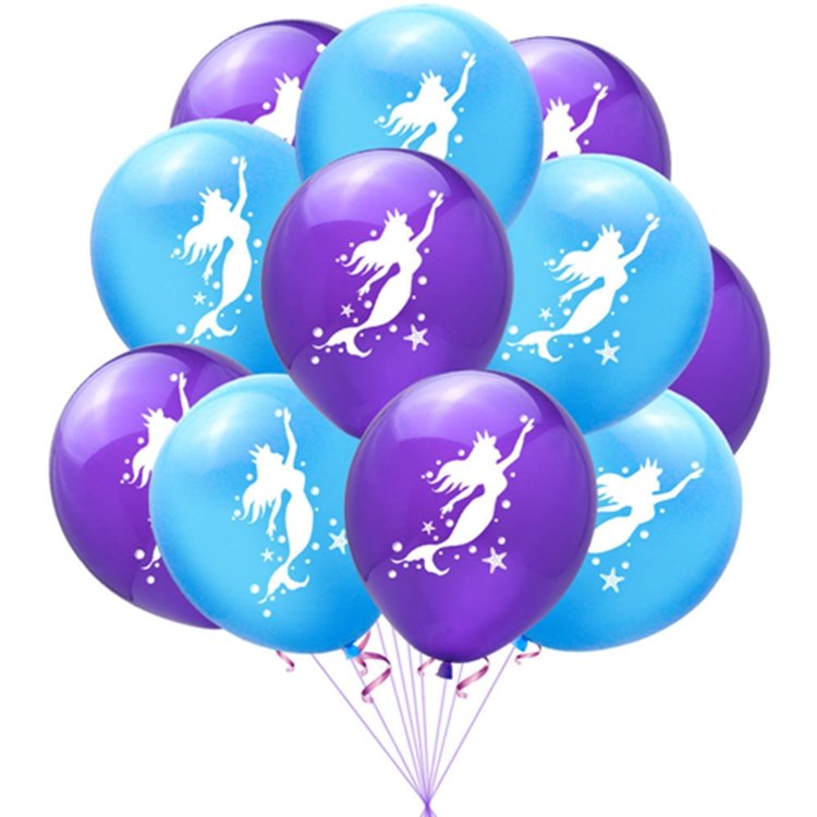 Mermaid Birthday Party Decoration Set Ocean Theme Birthday Pull Flag Cake Top Hat Balloon Kids Party Decoration Supplies X4060