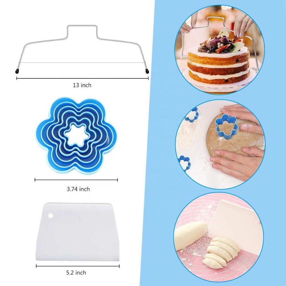 Aluminum Rotating Turntable 177 PCS Cake Decorating Tools Baking Supplies Fondant Tool Kit Piping Icing Tips Supplies Stand Set