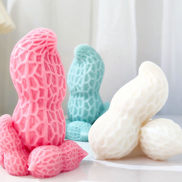 Standing Peanut Silicone Candle Mold Gypsum Ornaments Home Decorations Casting Mould DIY Soap Aromatherapy Candle Making Tool