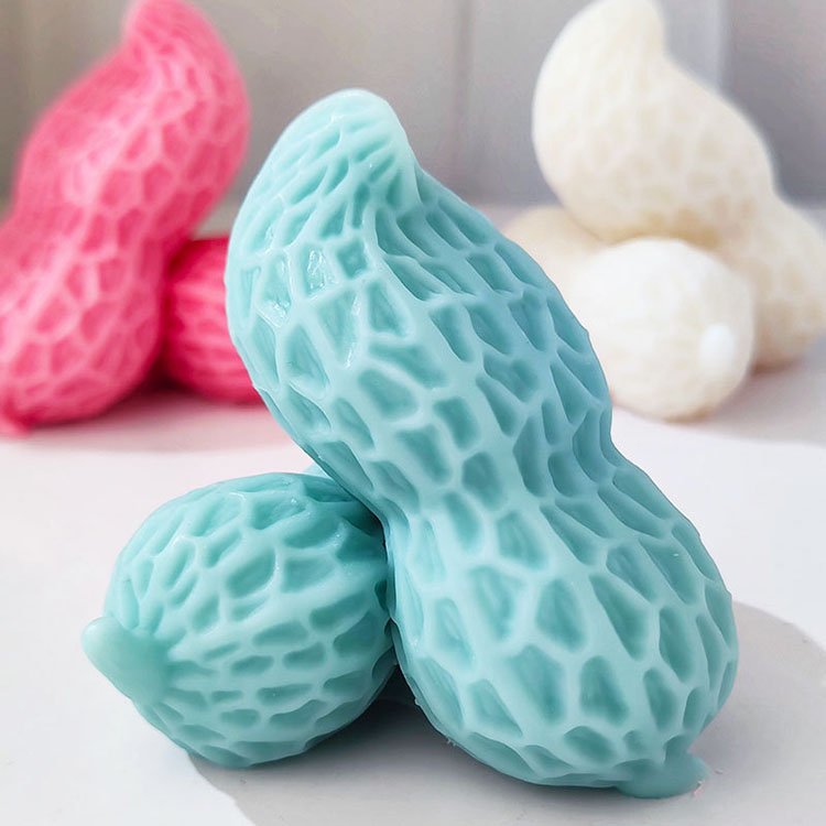 Standing Peanut Silicone Candle Mold Gypsum Ornaments Home Decorations Casting Mould DIY Soap Aromatherapy Candle Making Tool