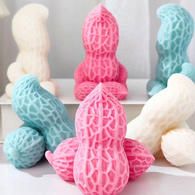 Standing Peanut Silicone Candle Mold Gypsum Ornaments Home Decorations Casting Mould DIY Soap Aromatherapy Candle Making Tool