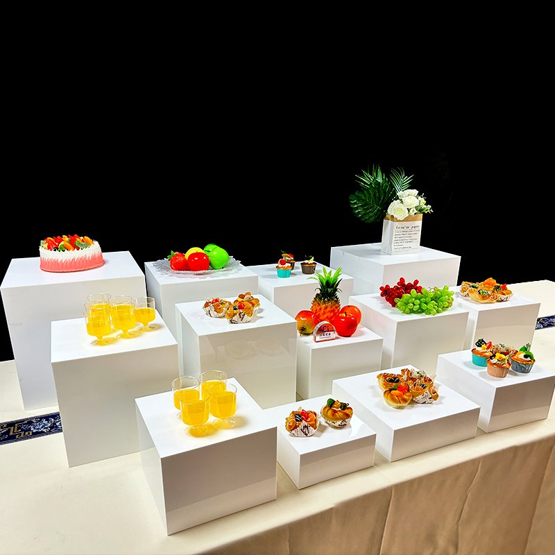 Gaojian Acrylic Nesting Cube Boxes Decorative Food Risers and Dessert Stand for Weddings Christmas Parties and Catering