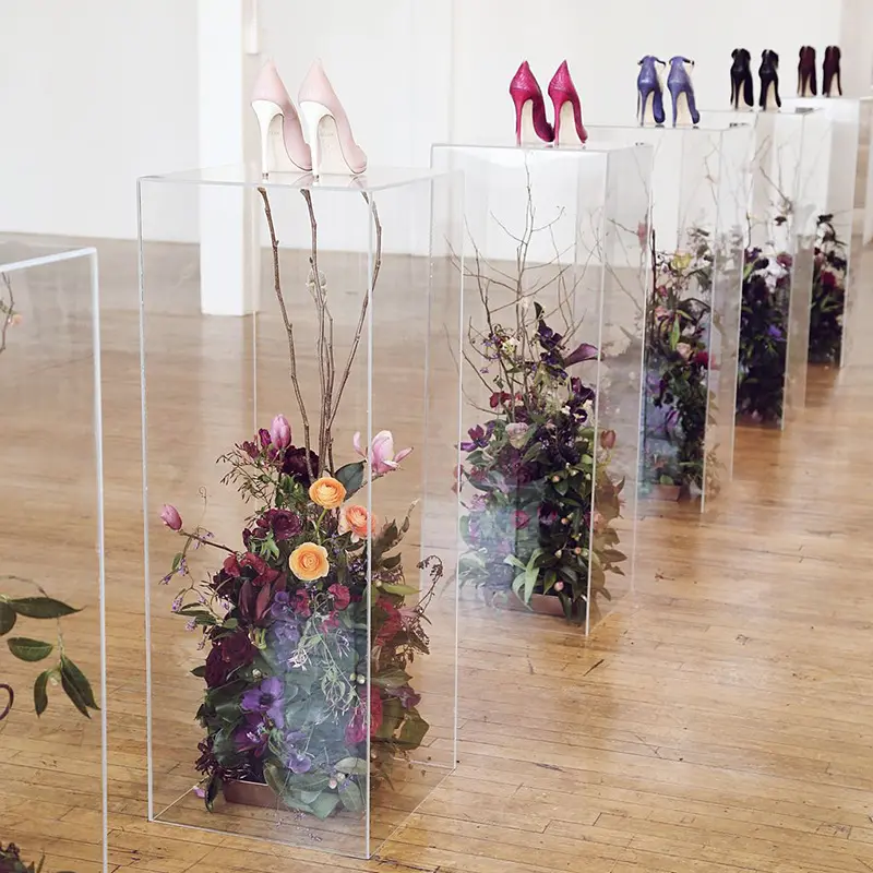 Gaojian Tall Stand Elegant Clear Acrylic Flower Cake Display Acrylic Plinth Stand For Flower Stand Wedding D2ecorations