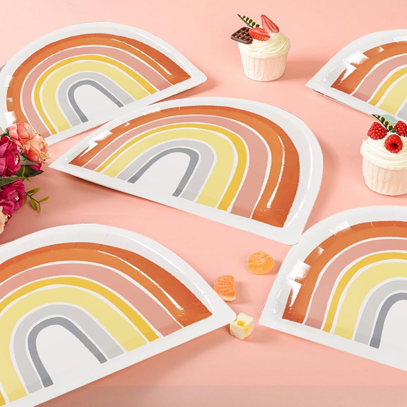 Boho Rainbow Birthday Party Sign Boho Rainbow Party Decorations Rainbow Birthday cake Party Supplies Ornament paper plates