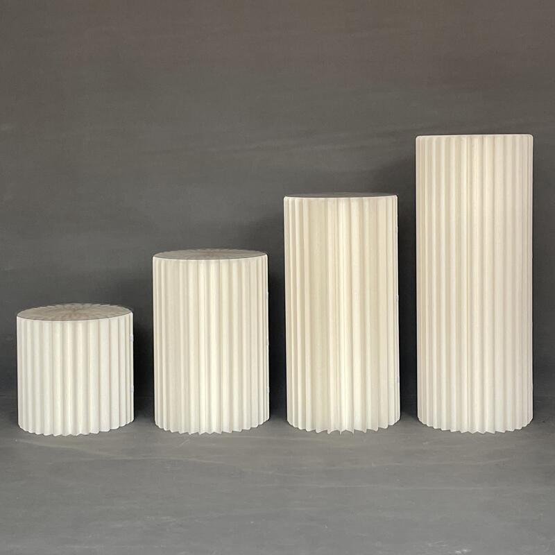 Wedding Decoration Supplies White Paper Dessert Rack Props Cake Round Cylinder Pedestal Stand Set For Dessert Table