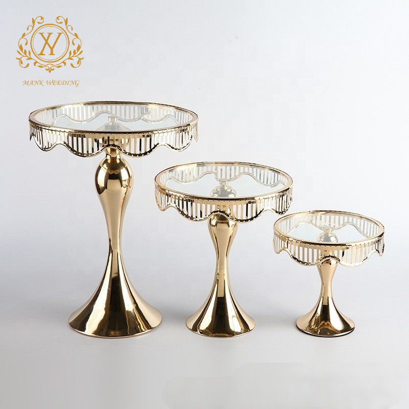 Wedding Set Dessert Table Metal Gold Cake Stand Table Tray For Centerpieces