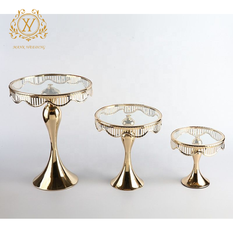 Wedding Set Dessert Table Metal Gold Cake Stand Table Tray For Centerpieces