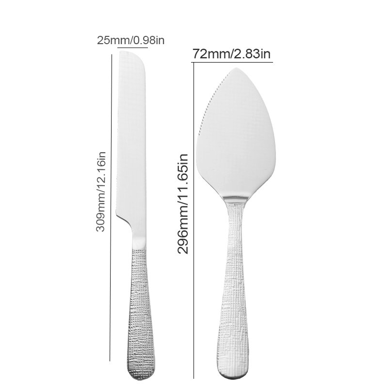 Gold Silver Stainless Steel Cake Cutter And Pie Spatula Cake Server And Knife Set Of 2 For Wedding Cake Birthdays And Parties