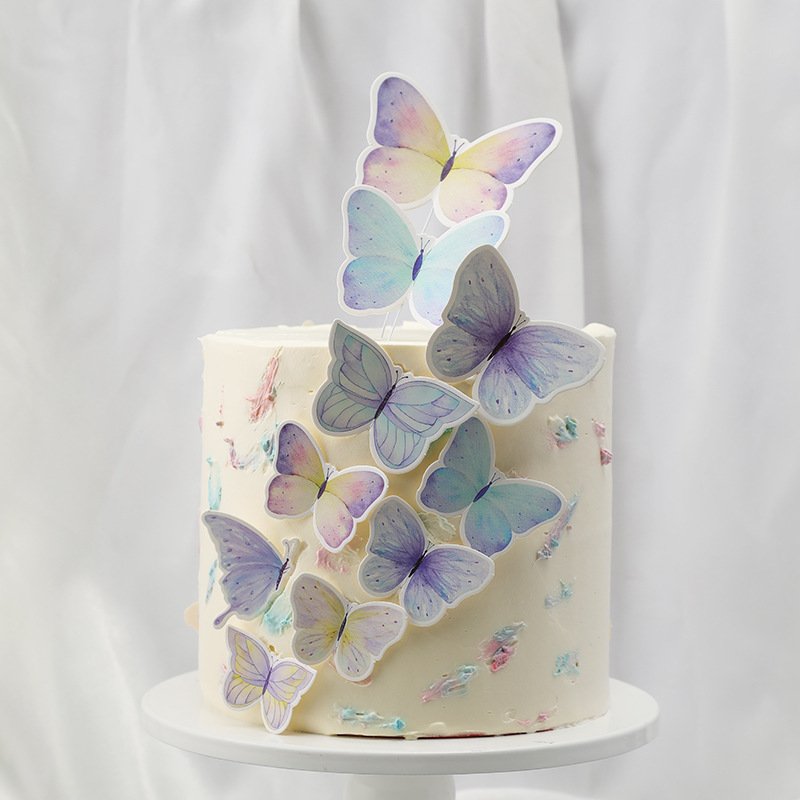 Happy Birthday New Trend Butterflies for Cake Decorating Cupcake Topper Cake Accessories Wedding Party Cake Topper