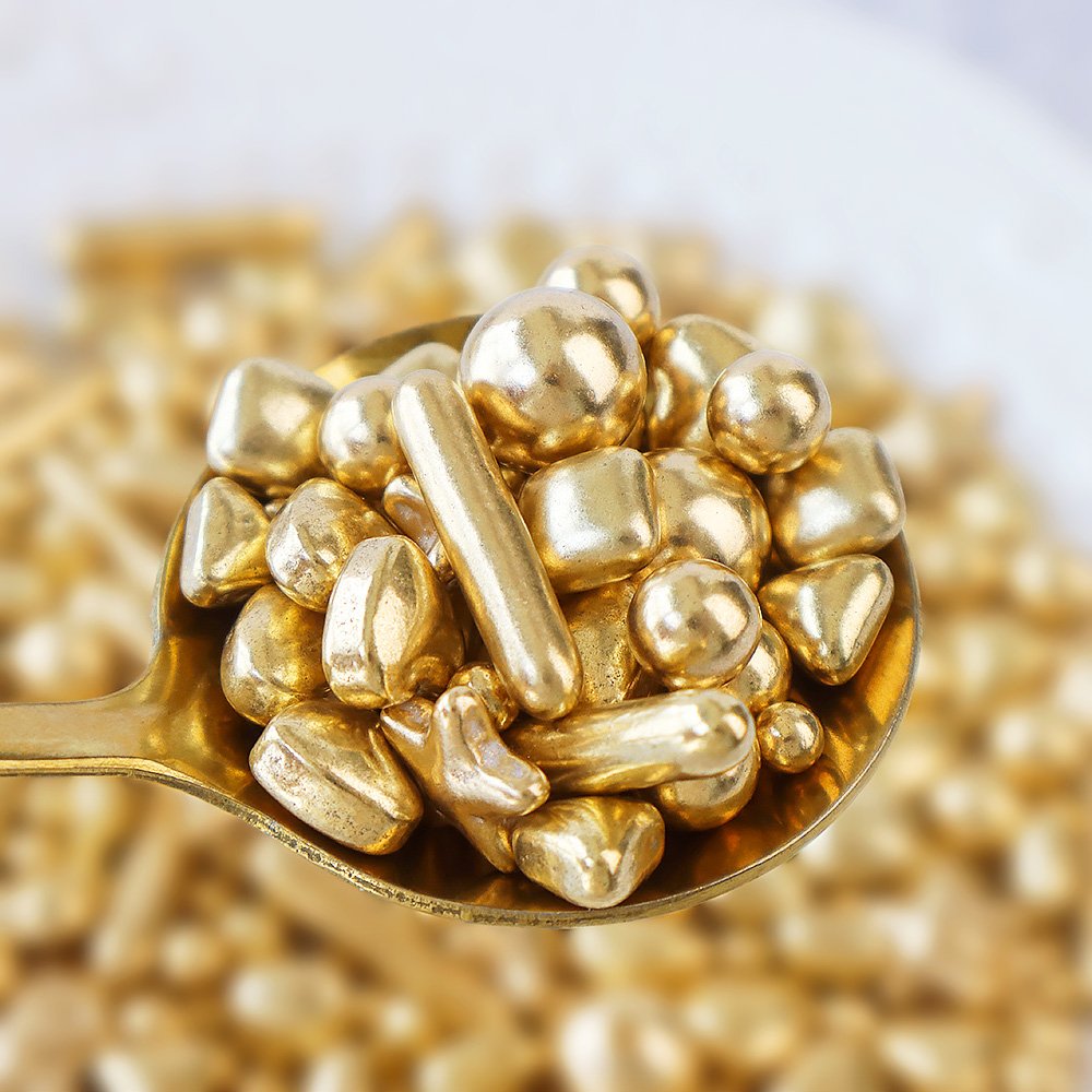 metallic gold sugar beads 500g/bag cake sprinkles decoration for baking wedding party supplies shiny gold rods sugar sprinkles