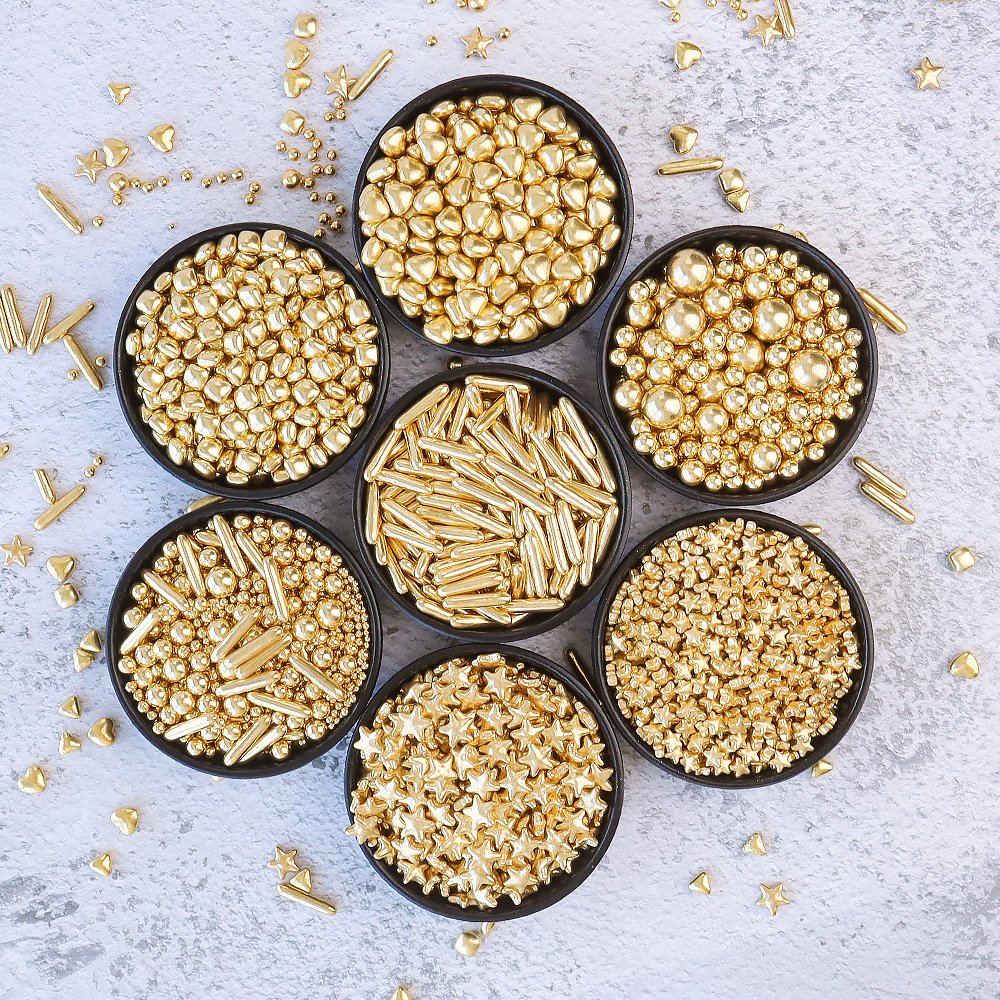 metallic gold sugar beads 500g/bag cake sprinkles decoration for baking wedding party supplies shiny gold rods sugar sprinkles