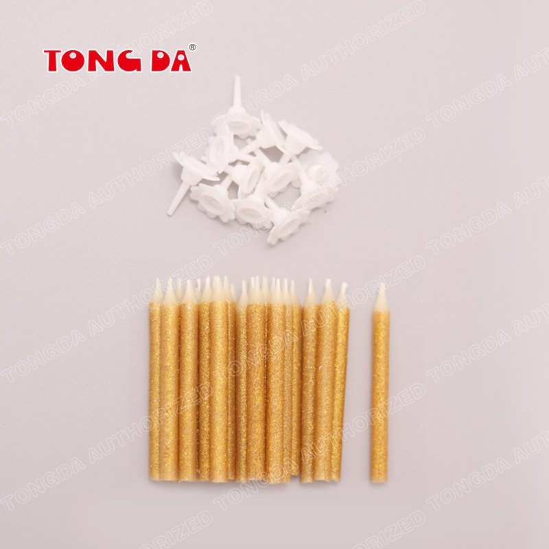 Factory Supply Thin pillar Metallic Birthday Candles for birthday party Cake Candles