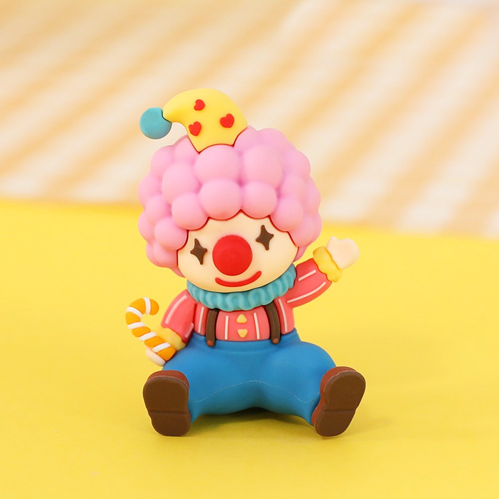3D Clown Circus Soft Glue Cake Topper Decor Happy Birthday Party Cupcake Cakes Decoration Toppers for Kids Party