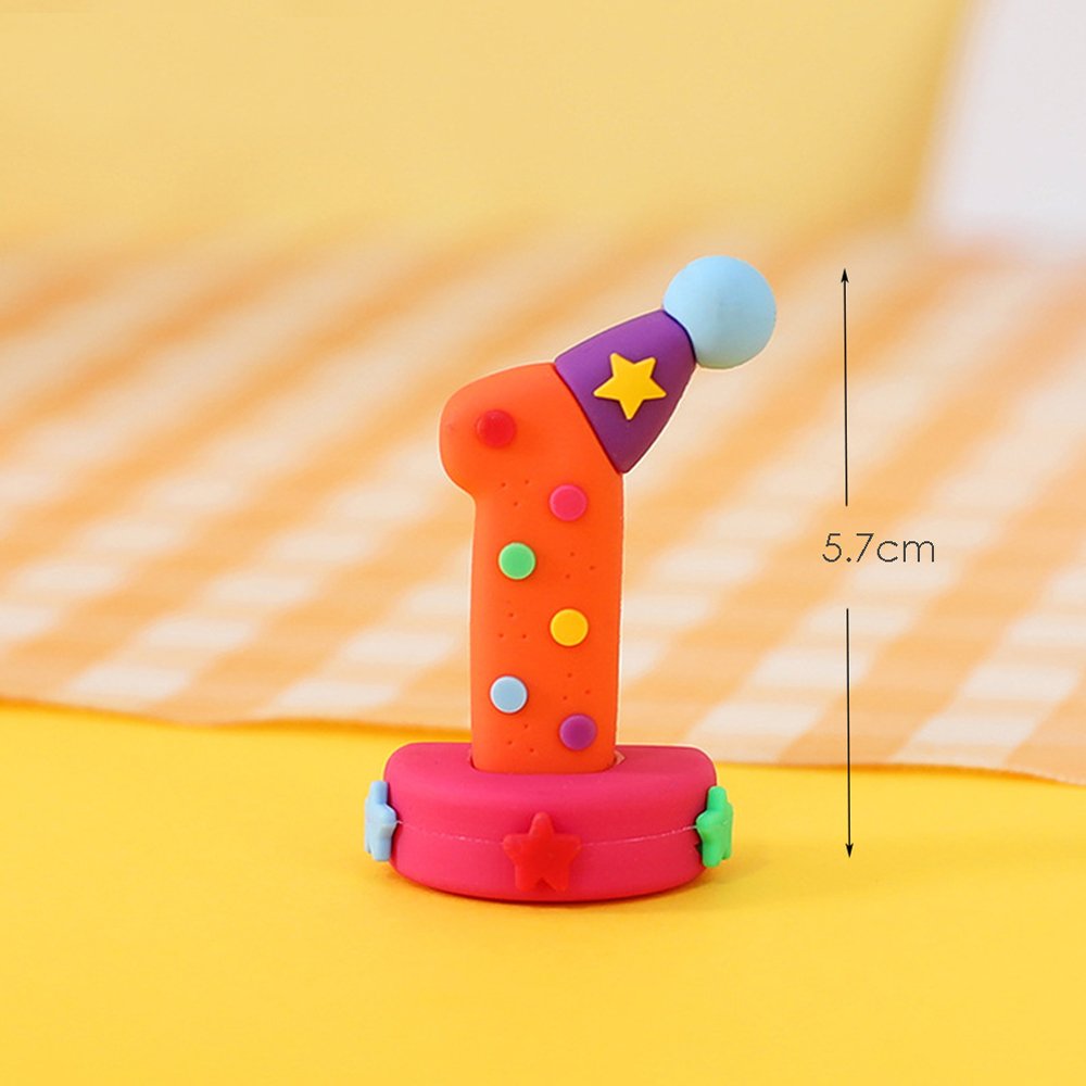 3D Clown Circus Soft Glue Cake Topper Decor Happy Birthday Party Cupcake Cakes Decoration Toppers for Kids Party