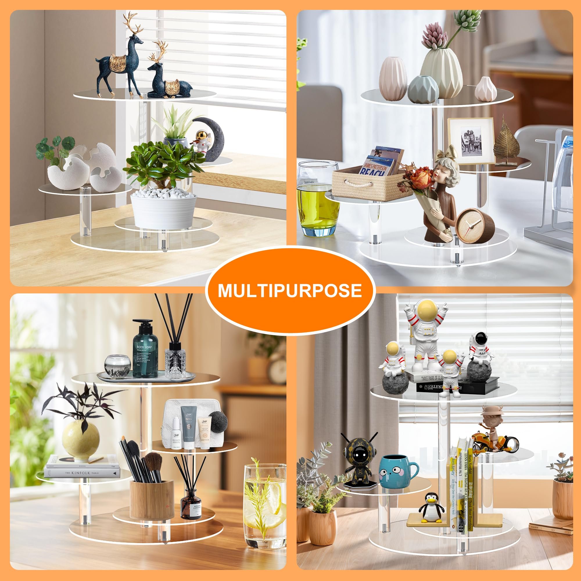 Factory wholesale 4 Tier cake decorating supplies Clear Acrylic Dessert Display Stand for Dessert Table Wedding Birthday Party