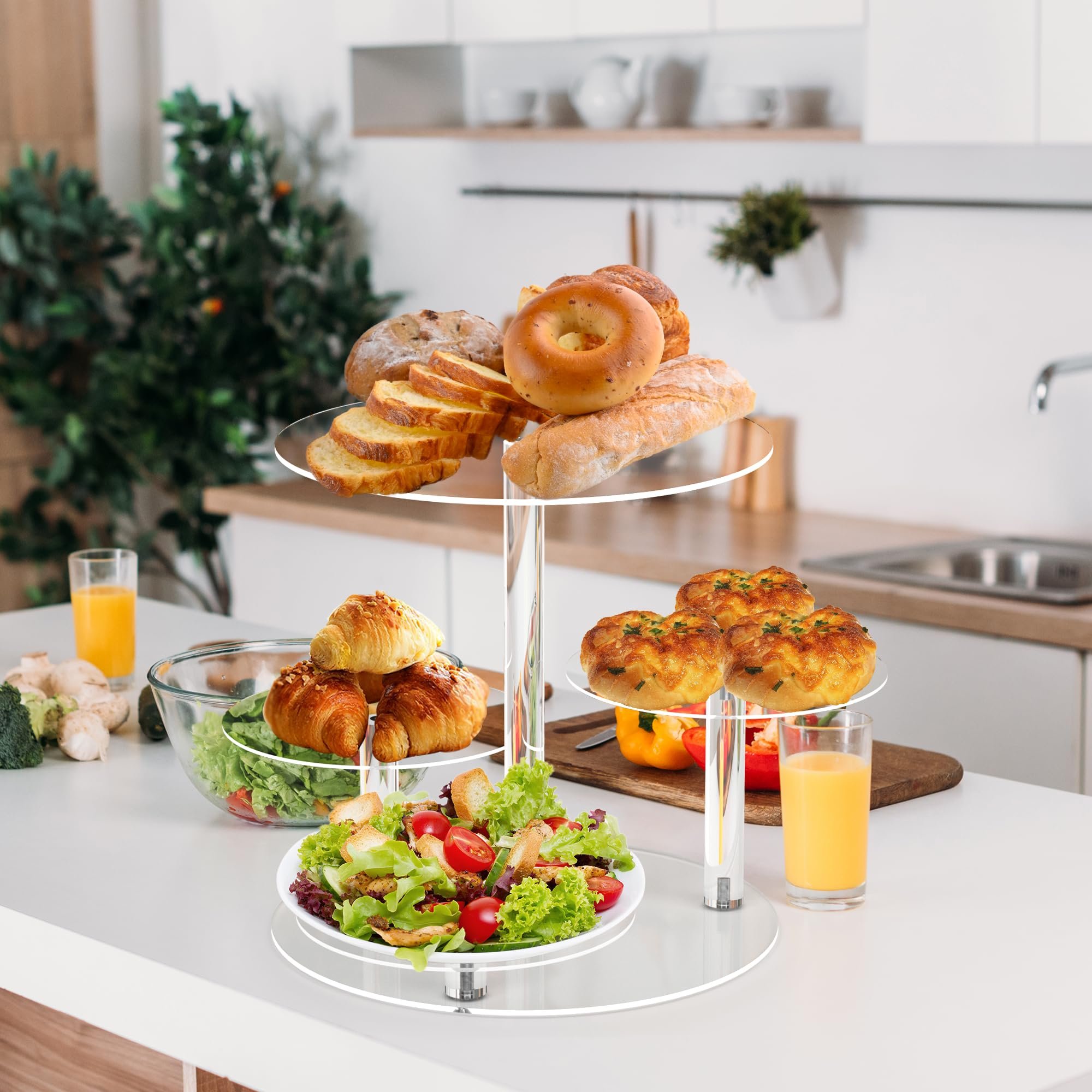Factory wholesale 4 Tier cake decorating supplies Clear Acrylic Dessert Display Stand for Dessert Table Wedding Birthday Party
