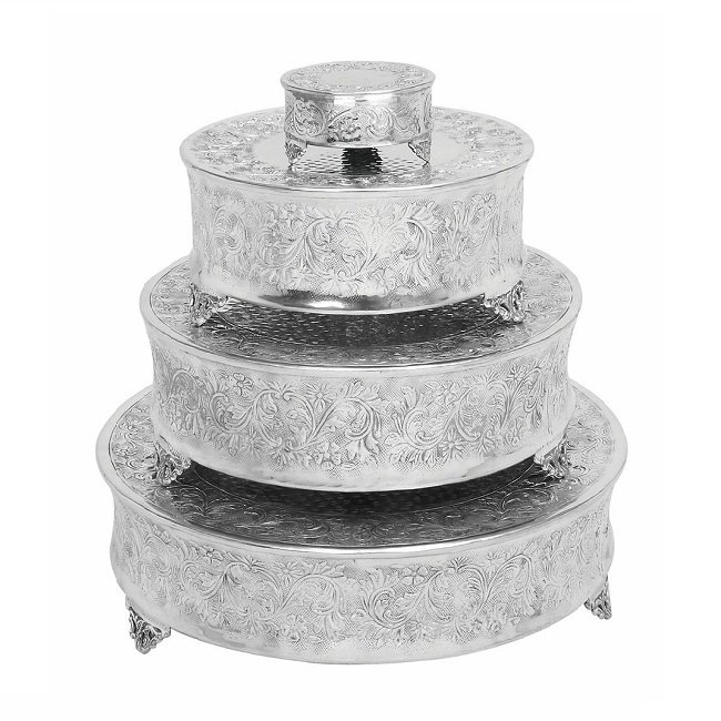 Crystal Royal Wedding Birthday Cakes Display Metal Stand & Holder Modern Cakes Dessert Displayed High Enamel Precious Cake Stand