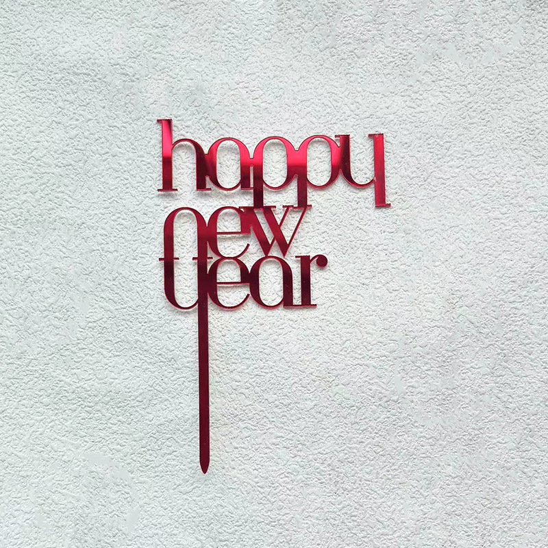 Ins wind 2025 acrylic cake decoration for christmas and new year party cake placards toppers for cakes