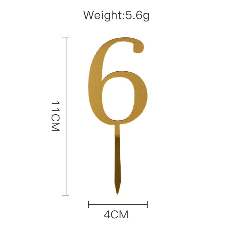 0-9 Number Happy Birthday Gold Acrylic Cake Topper for Birthday Anniversary Party Holiday Decor Cake Supplies