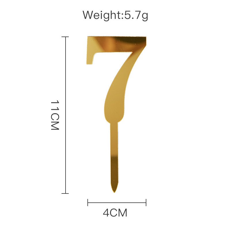 0-9 Number Happy Birthday Gold Acrylic Cake Topper for Birthday Anniversary Party Holiday Decor Cake Supplies
