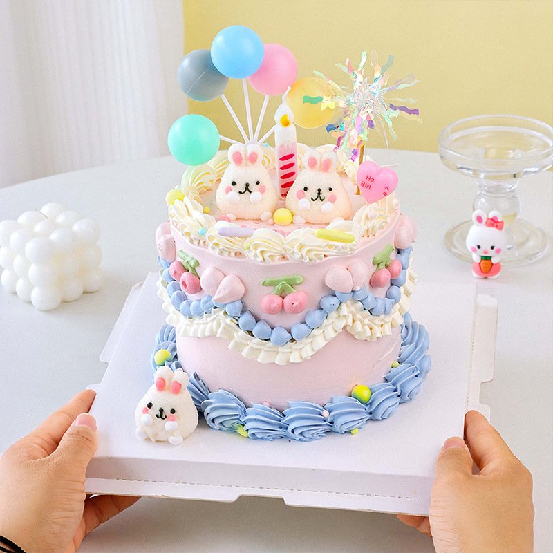 Wholesale Happy Birthday Cake Toppers Firework Cupcake Topper Flags For Wedding Kids Birthday Party Supplies Cake Decorations