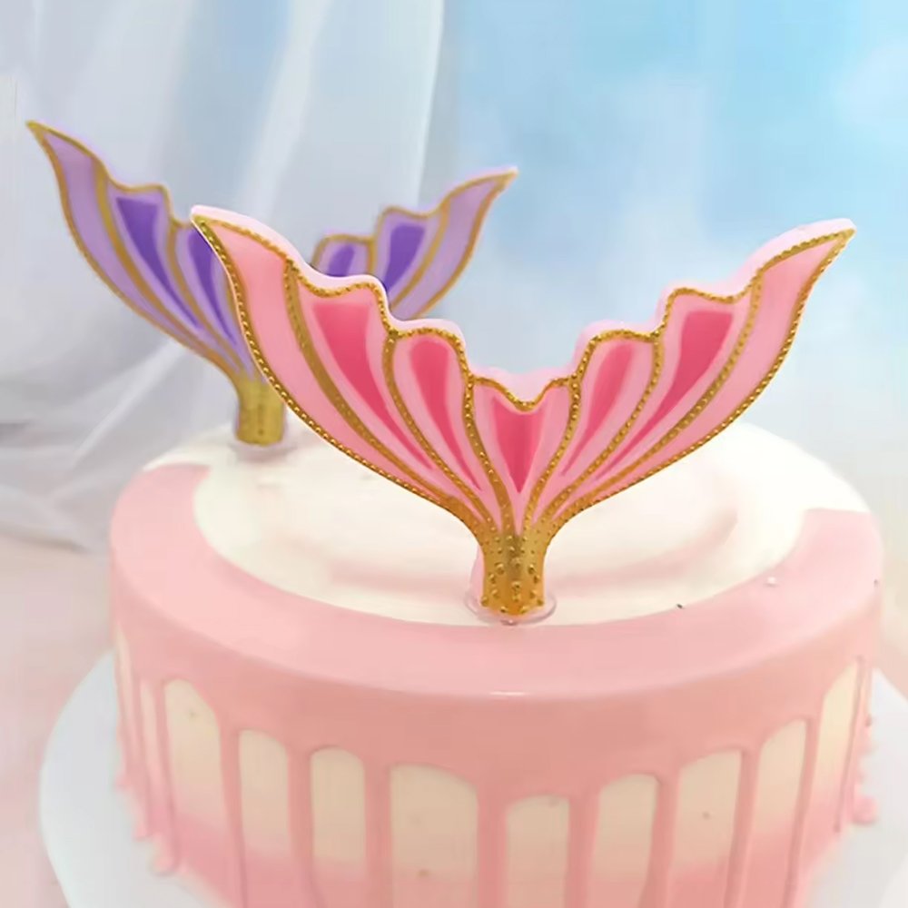 Mermaid Birthday Party Mermaid Tail Cake Topper Under the Sea Cake Decor Baby Shower Mermaid Themed Decors