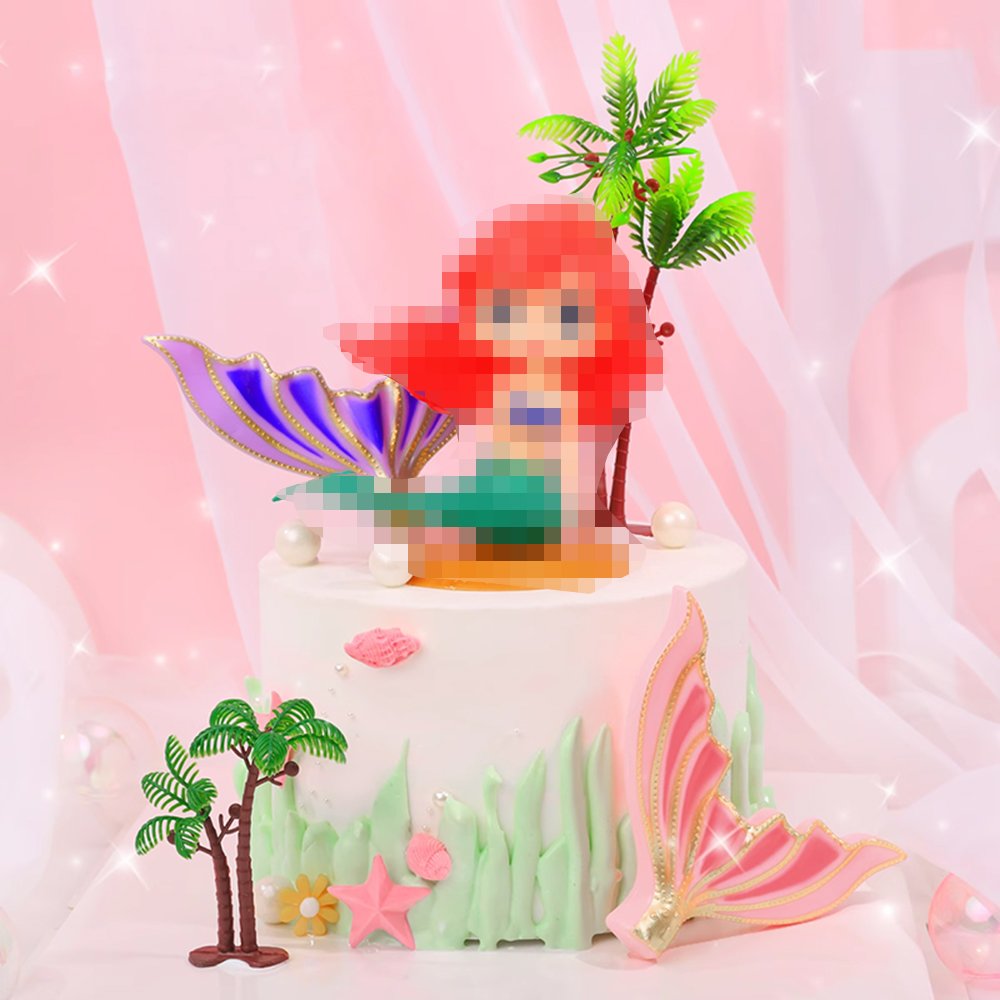 Mermaid Birthday Party Mermaid Tail Cake Topper Under the Sea Cake Decor Baby Shower Mermaid Themed Decors