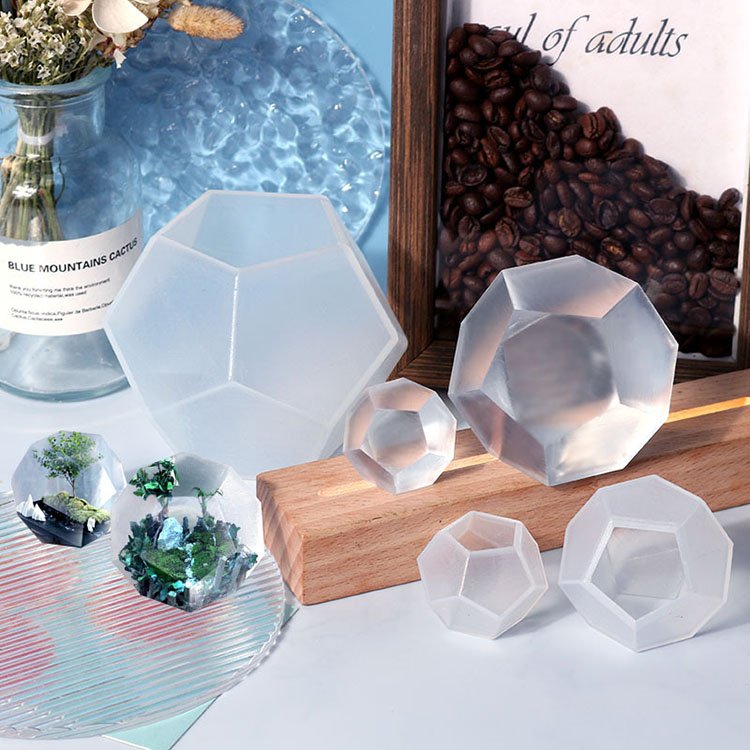 YS Faceted Sphere Micro Landscape Silicone Mold Game Fun Art Decoration Early Education Mold DIY Candle Plaster Table Decor Tool