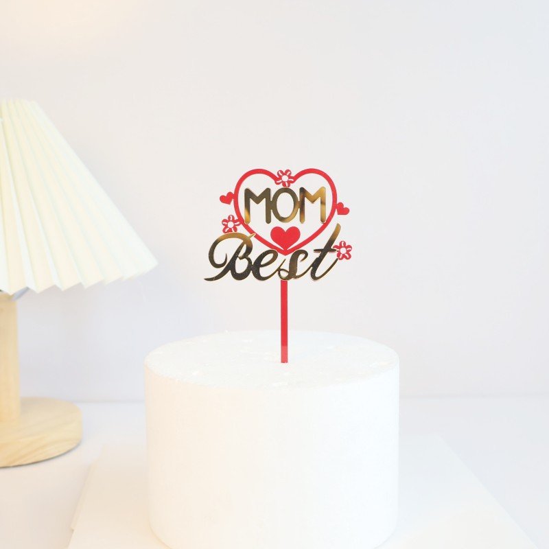 Birthday Acrylic Cake Card Birthday Party Layout Supplies Cake Decoration Plug-in Mother's Day Cake Toppers