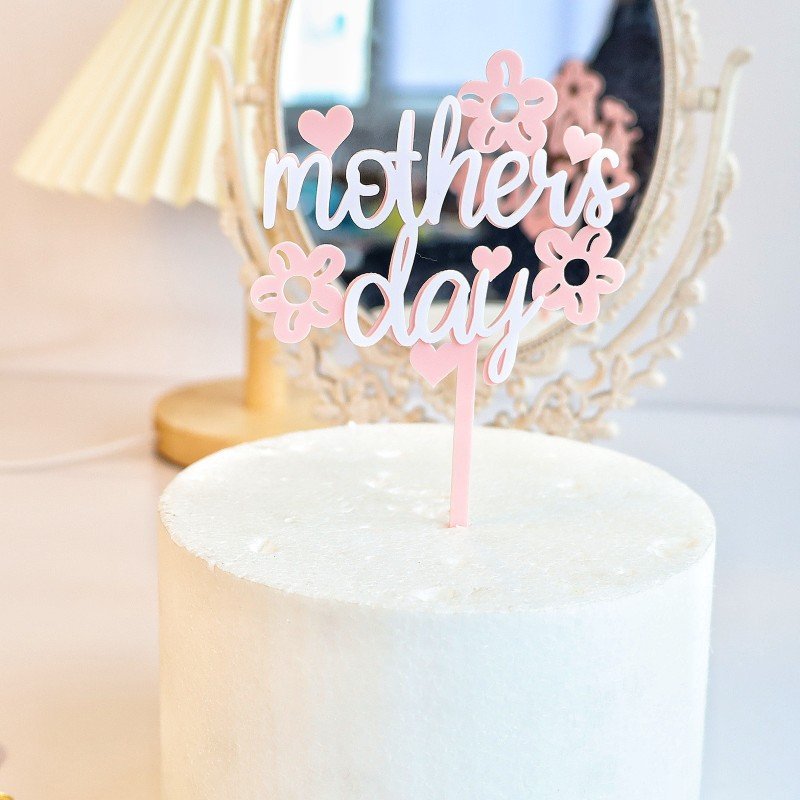 Birthday Acrylic Cake Card Birthday Party Layout Supplies Cake Decoration Plug-in Mother's Day Cake Toppers