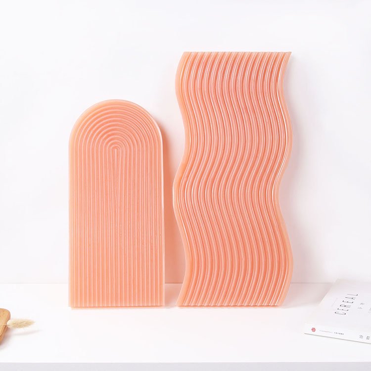 YS DIY Wave Shape Coaster Candle Stick Mold Craft Food Fruit Casting Mat Tray Silicone Plaster Mold Table Home Decor Pad Tools