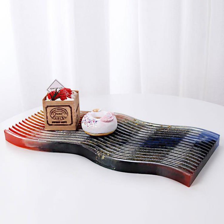 YS DIY Wave Shape Coaster Candle Stick Mold Craft Food Fruit Casting Mat Tray Silicone Plaster Mold Table Home Decor Pad Tools