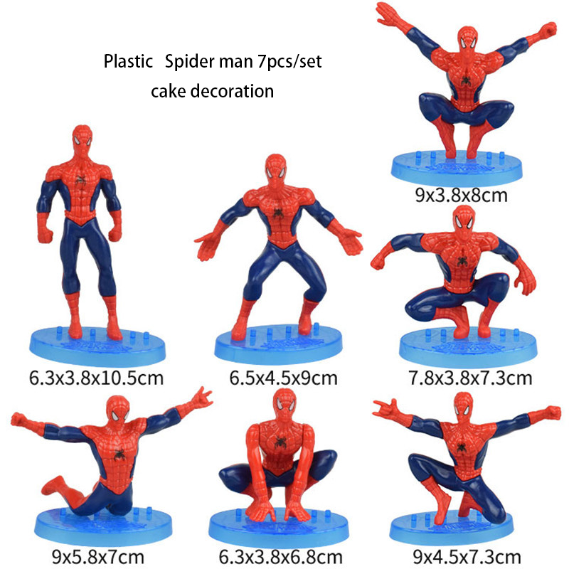 Cake decorating supplies Hot Selling 6pcs/set spider Cartoon birthday cake topper decoration Party Decoration