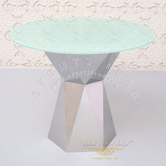 Silver base round top simple high tables for cakes birthday display bridal cake tables