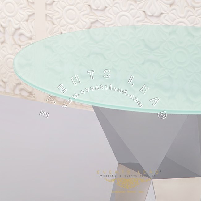 Silver base round top simple high tables for cakes birthday display bridal cake tables